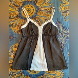 Elle black/white babydoll tank XS